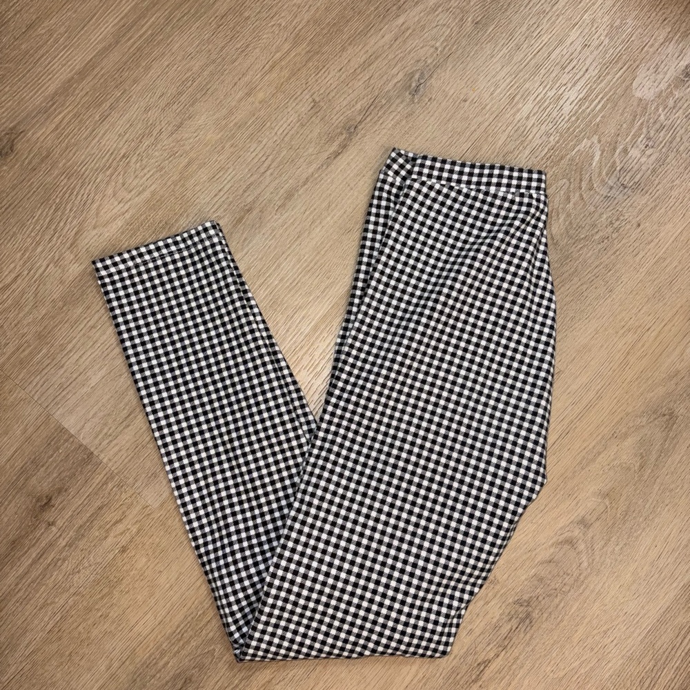 Zara Kids Black and White Checkered Leggings